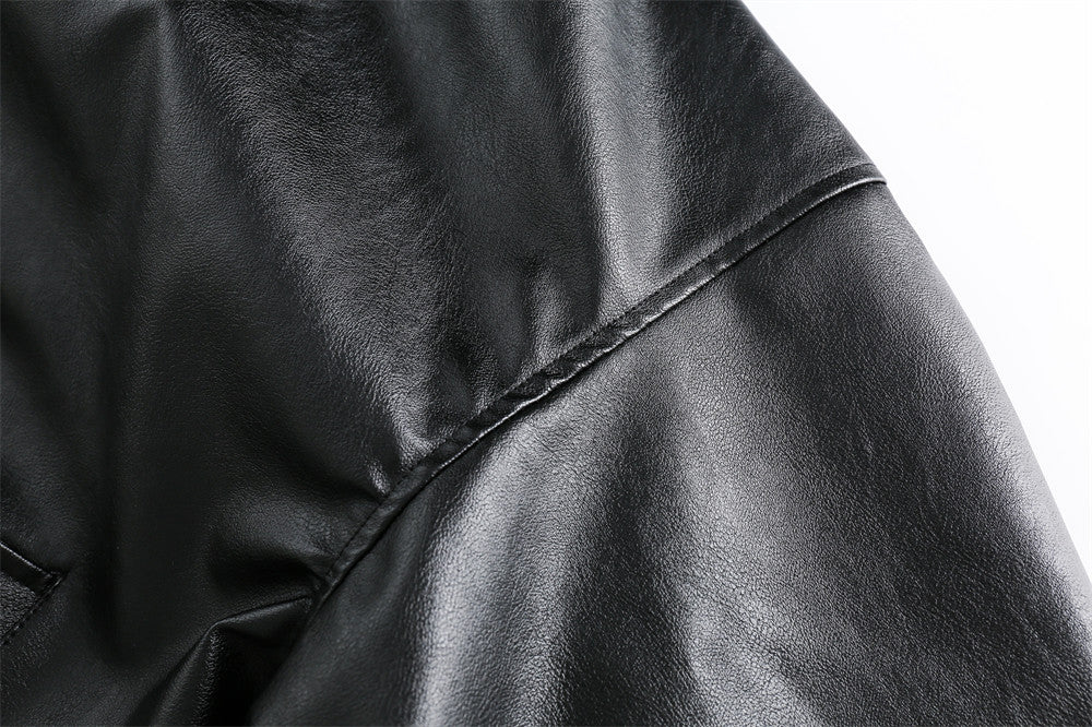 Men's hooded PU workwear jacket hood detail