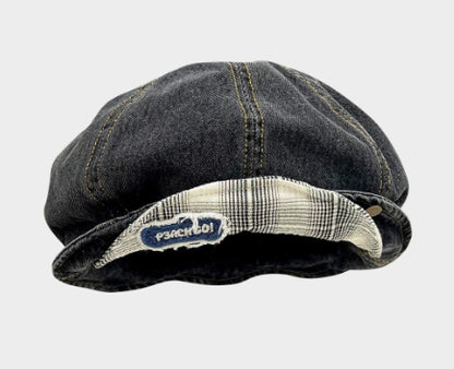 Double Brim Denim Beret