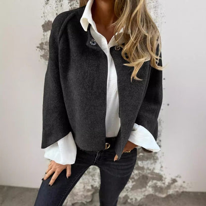 Batwing cropped knit cardigan sleeve detail