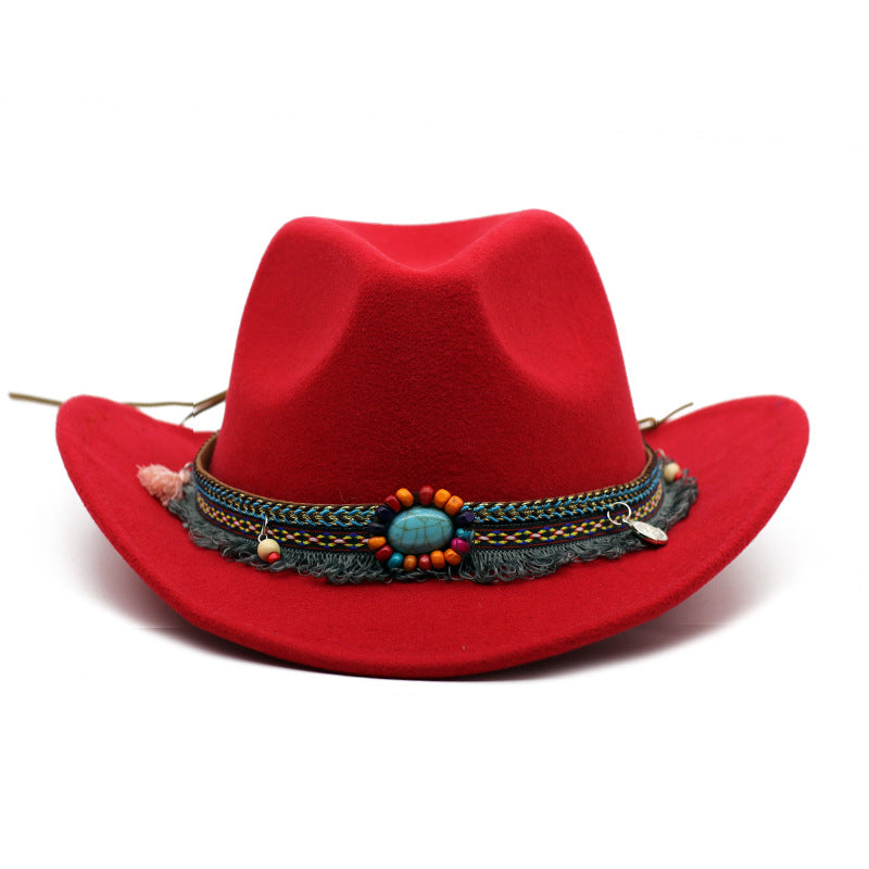 Unisex Curled Felt Cowboy
