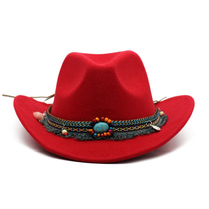 Unisex Curled Felt Cowboy