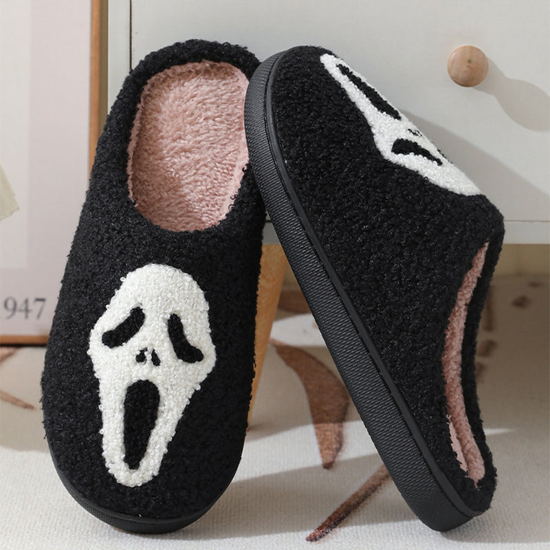 Unisex skull cotton slippers color options