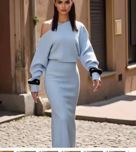 Off Shoulder Knit Bodycon Dress