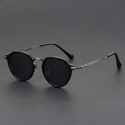 UV circle frame sunglasses side view