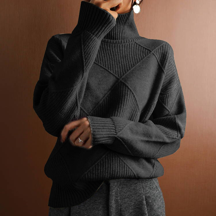 High collar warm sweater collar detail