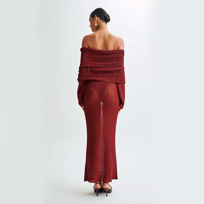 New One Shoulder Knit Dress