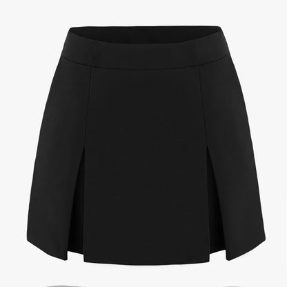 Zip Front Slit Culottes Skirt