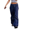 Women's vintage cargo wide leg jeans casual fashion