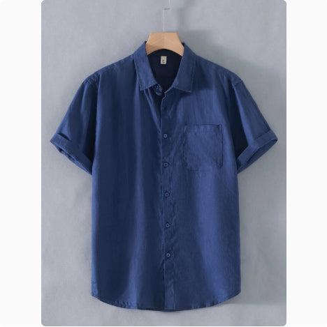 Men's short sleeve linen shirt alternate color