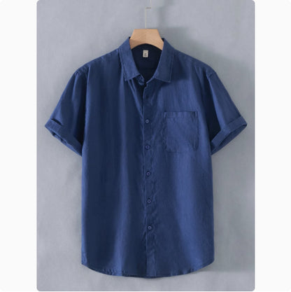 Men's short sleeve linen shirt alternate color