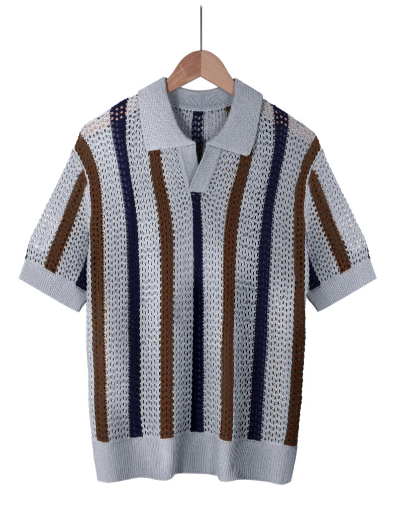 Resort knit stripe polo color options