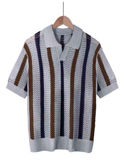 Resort knit stripe polo color options