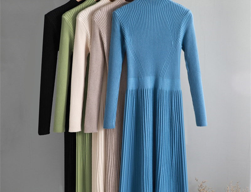Women's cashmere flare dress back view