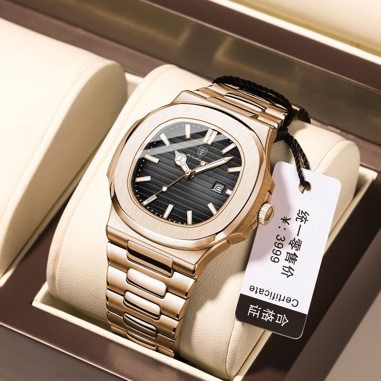 Geneva classic watch close-up detail