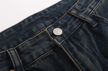 Men's personality straight jeans pair view