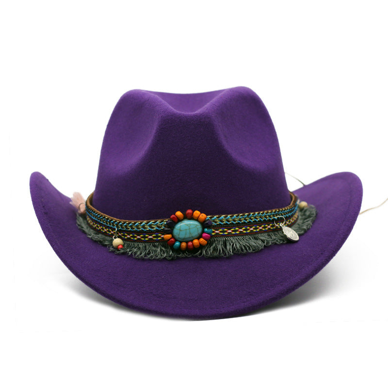 Unisex Curled Felt Cowboy