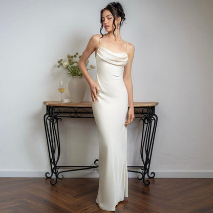 Women's silk slip dress lifestyle styled