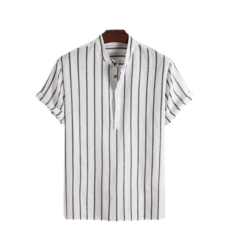 Bari sailor polo side view navy stripe