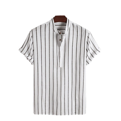 Bari sailor polo side view navy stripe