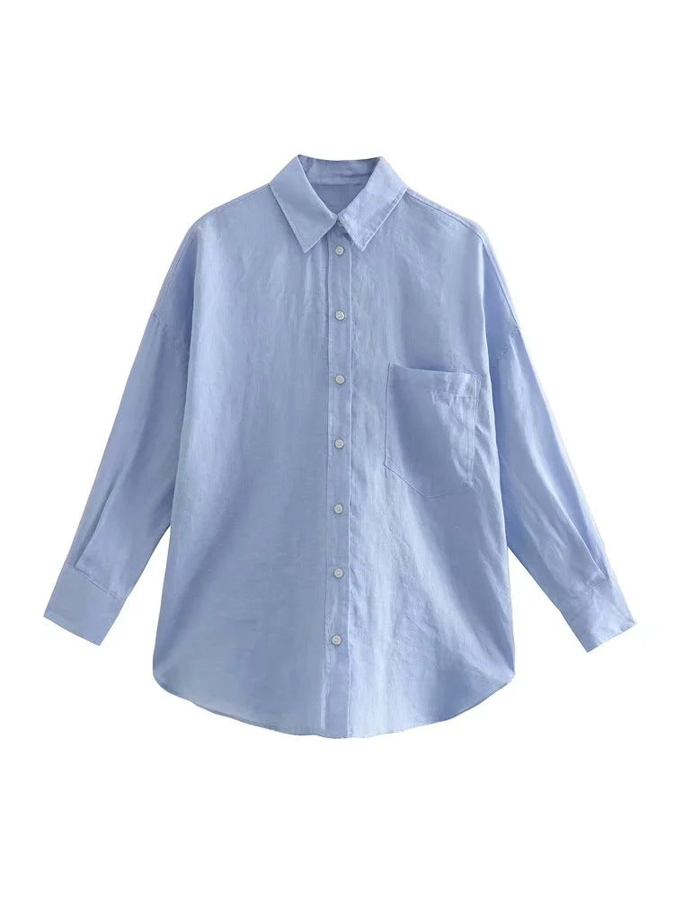 Women's estate linen shirt lifestyle styled