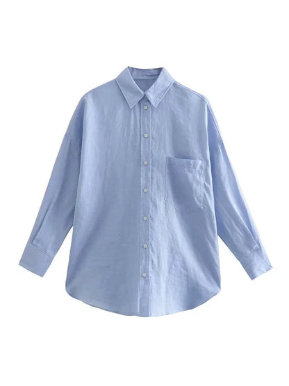 Women's estate linen shirt lifestyle styled