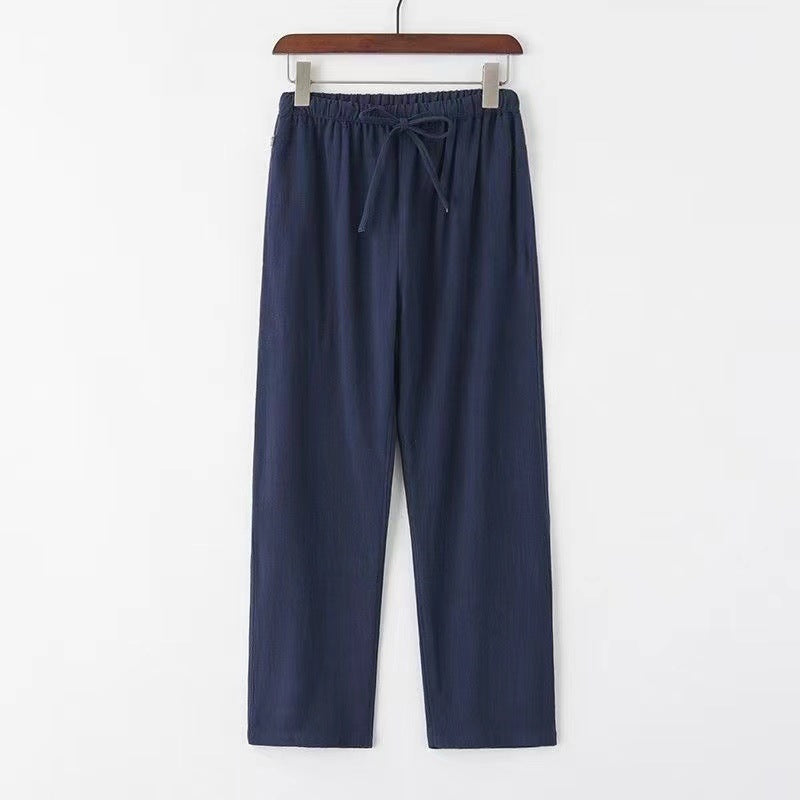 Marrakech slim fit linen trousers back view