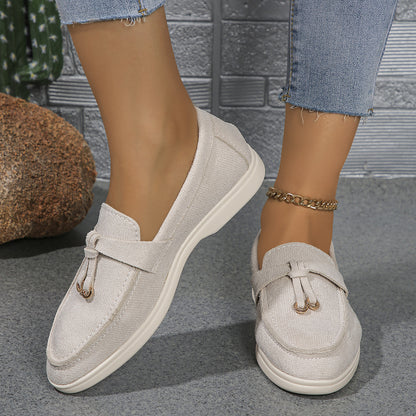 Women's premium suede lady loafers sole view