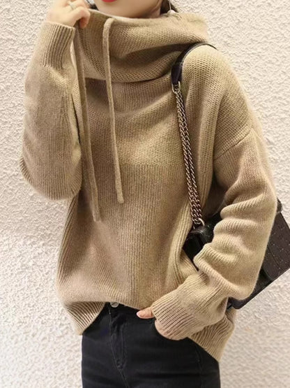 Lazy style warm sweater close-up