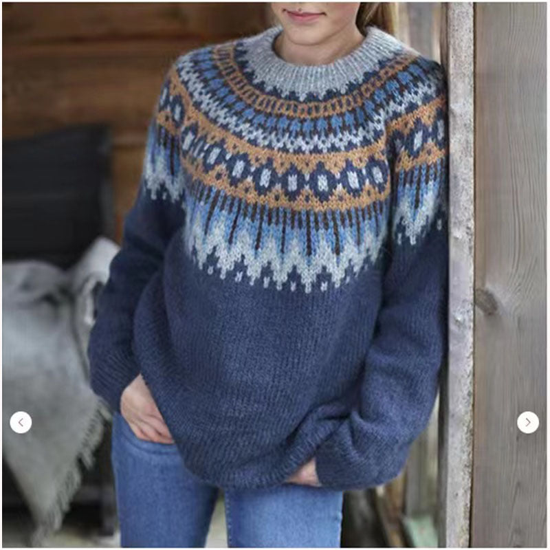 Jacquard vintage sweater pattern detail