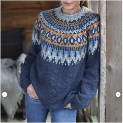Jacquard vintage sweater pattern detail