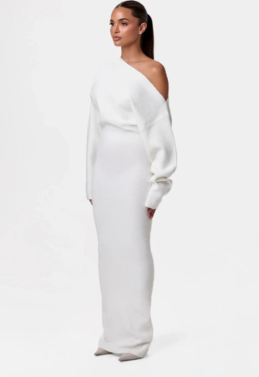 Off Shoulder Knit Bodycon Dress