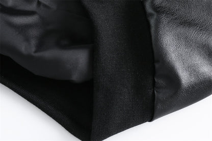 Men's hooded PU workwear jacket full length model
