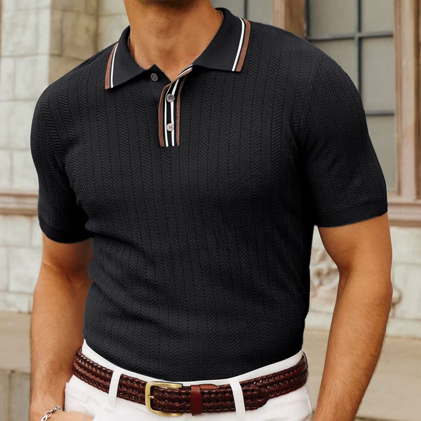 Ashford knit polo lifestyle styled