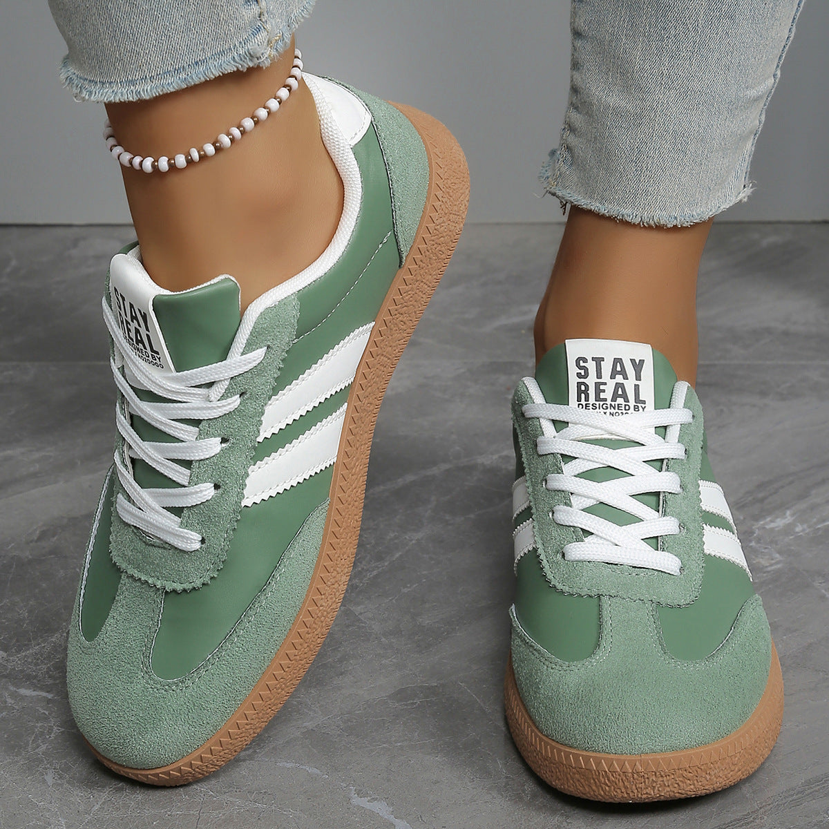 Fashionable sneakers back view