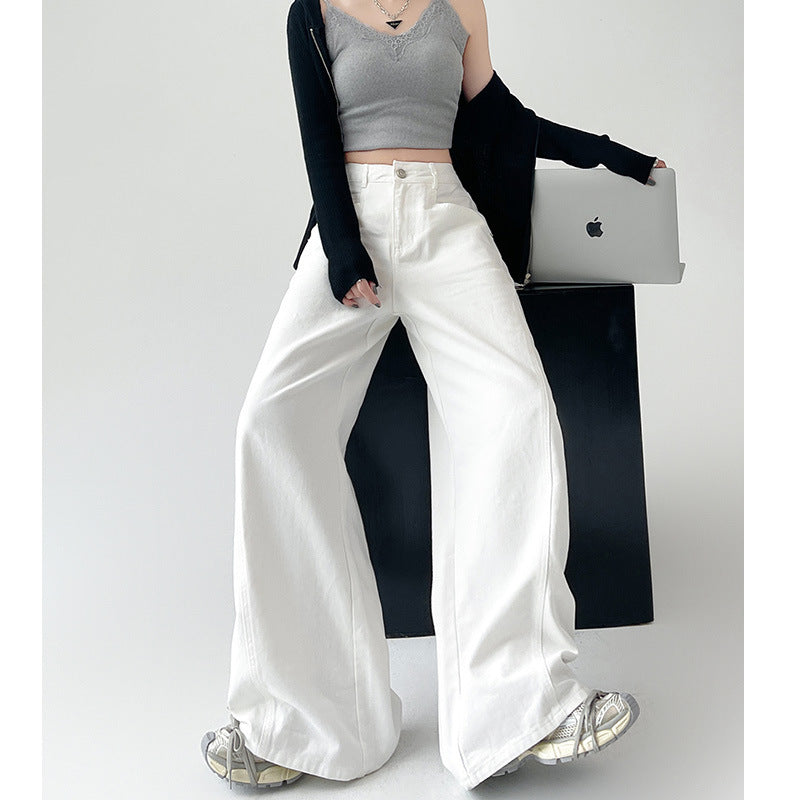 Retro high waist jeans fabric close-up