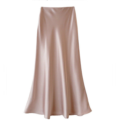 Women's silk fishtail skirt hem detail
