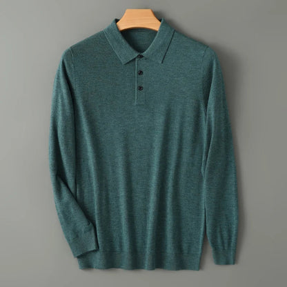 100% premium wool polo side view