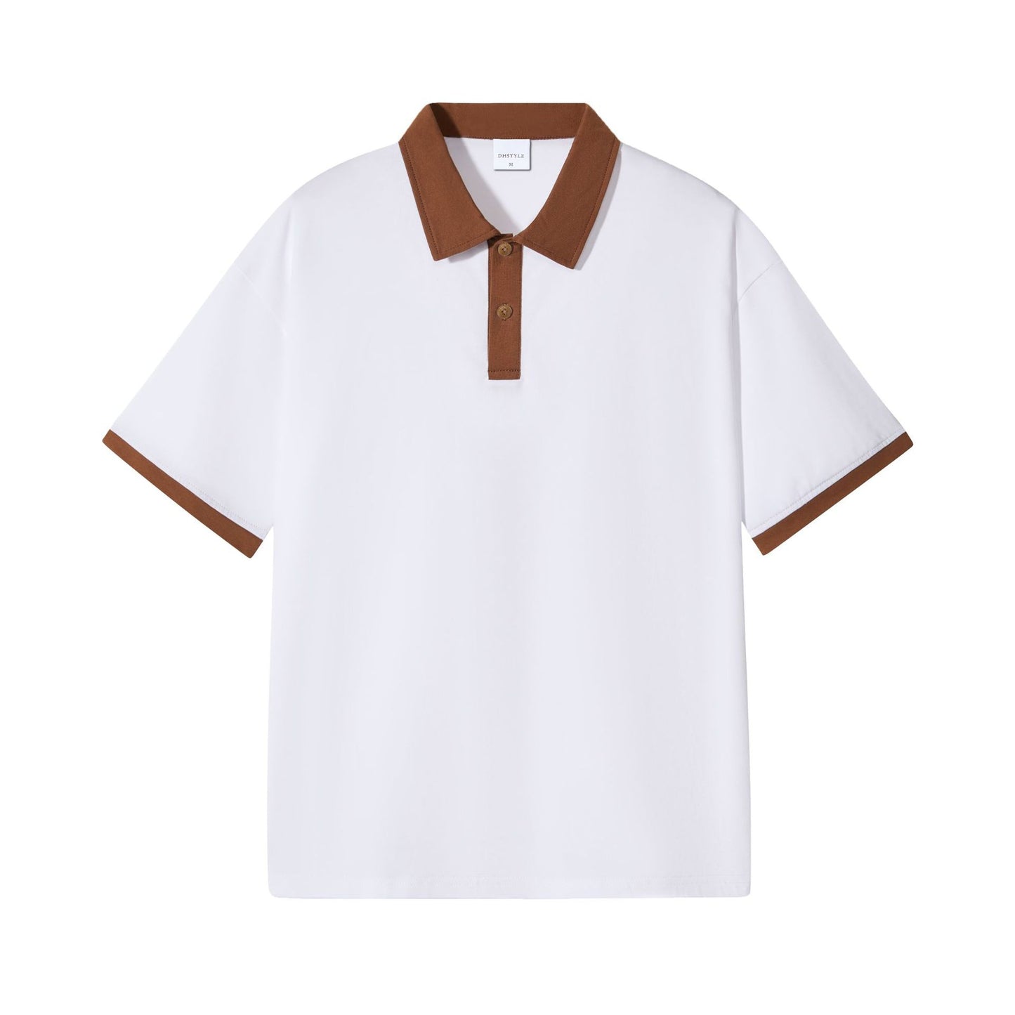 Como polo collar and button detail
