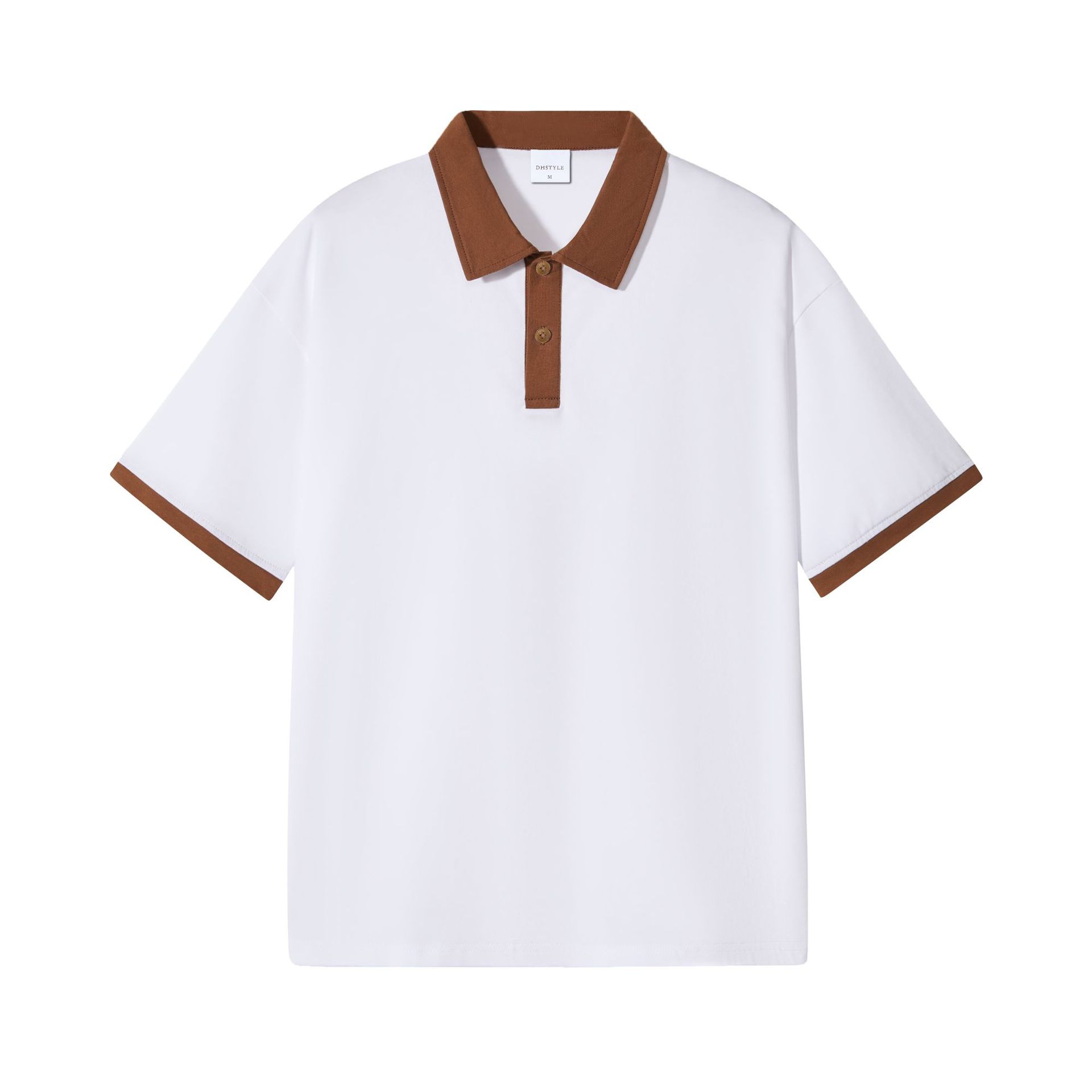 Como polo collar and button detail