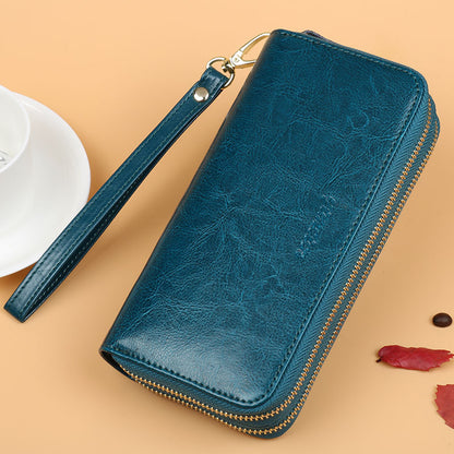 Oil wax leather wallet color options