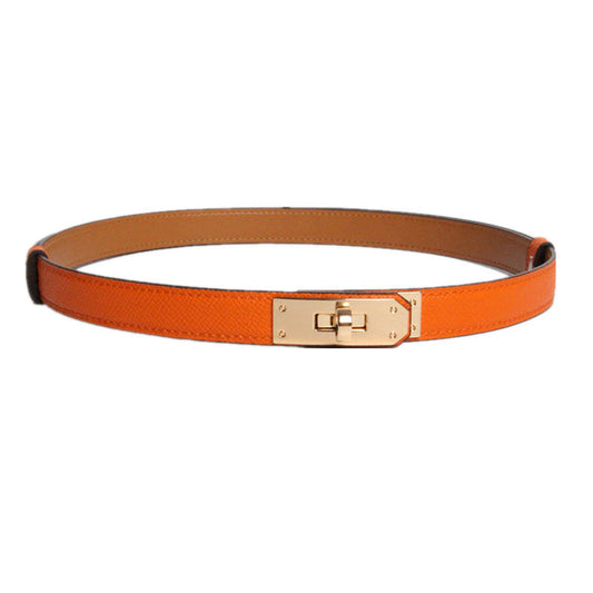 Vintage slim belt women's classic leather old money accessory
