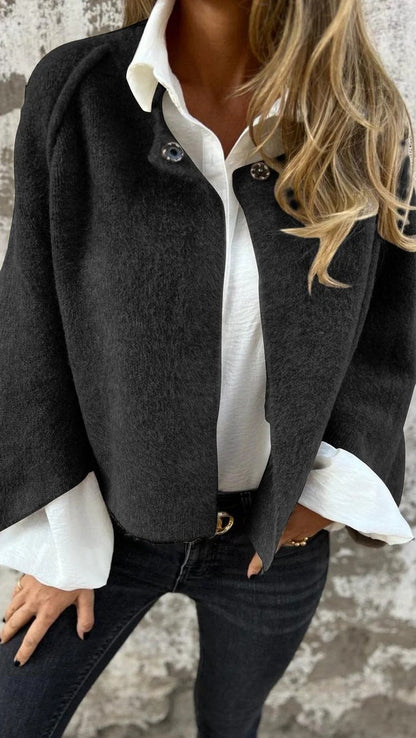Batwing cropped knit cardigan lifestyle