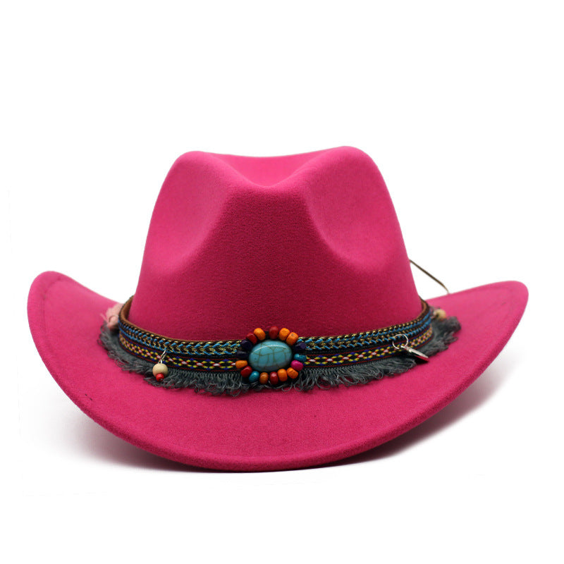 Unisex Curled Felt Cowboy
