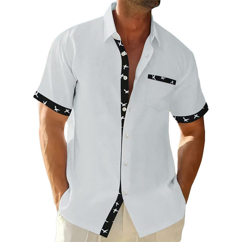 Men's loose casual tee fabric close-up