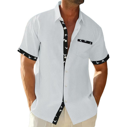 Men's loose casual tee fabric close-up