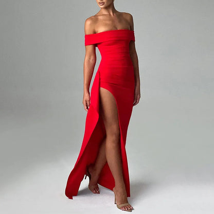 Slim split sleeveless dress color options