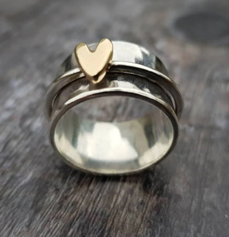 Peach heart decompression ring spinning detail
