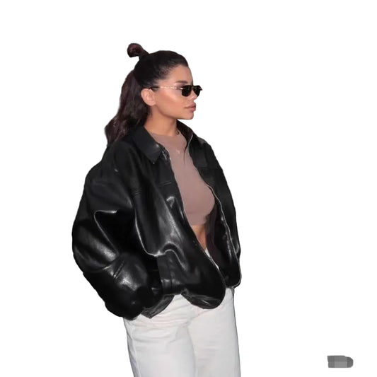 Versatile leather Bomber Jacket