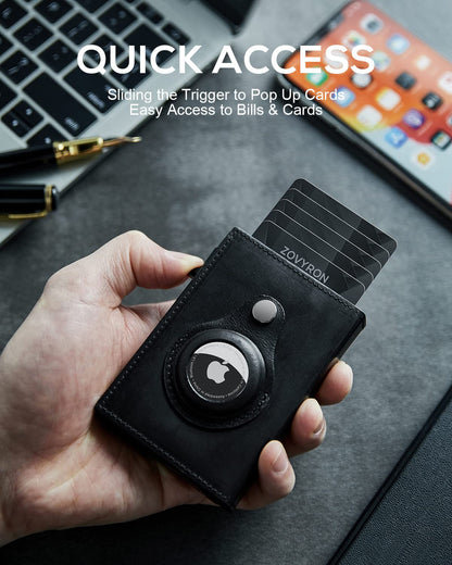 Airtag slim wallet interior view