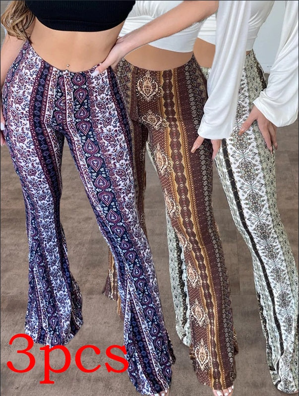 TAEVI New Printed Slim Fit Pants